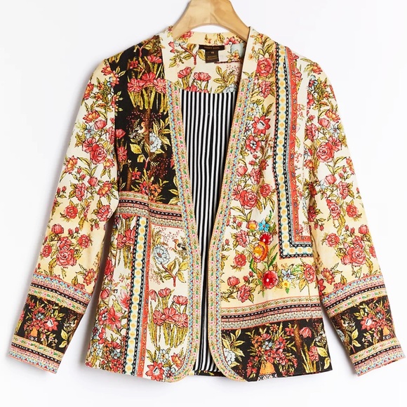 Anthropologie Jackets & Blazers - Anthropologie Floral Embroidered Jacket